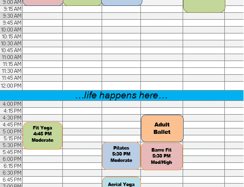 Fall 2020 Adult Fitness Schedule